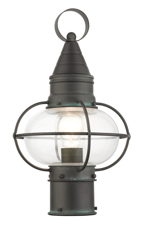 Livex Lighting Newburyport Collection  1 Light Charcoal Outdoor Post Top Lantern in Charcoal 26902-61