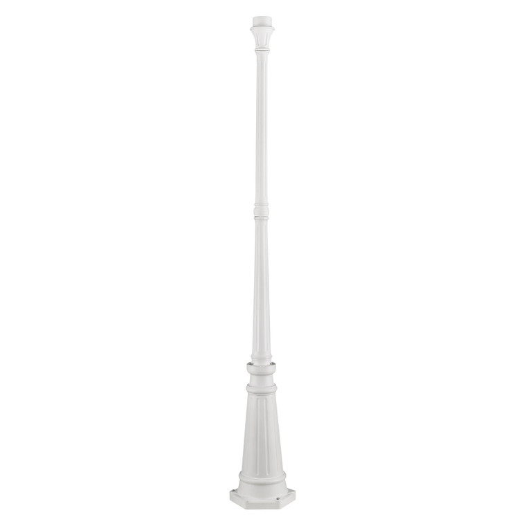 Livex Lighting Outdoor Cast Aluminum Posts Collection  Textured White Fluted Post in Textured White 7709-13