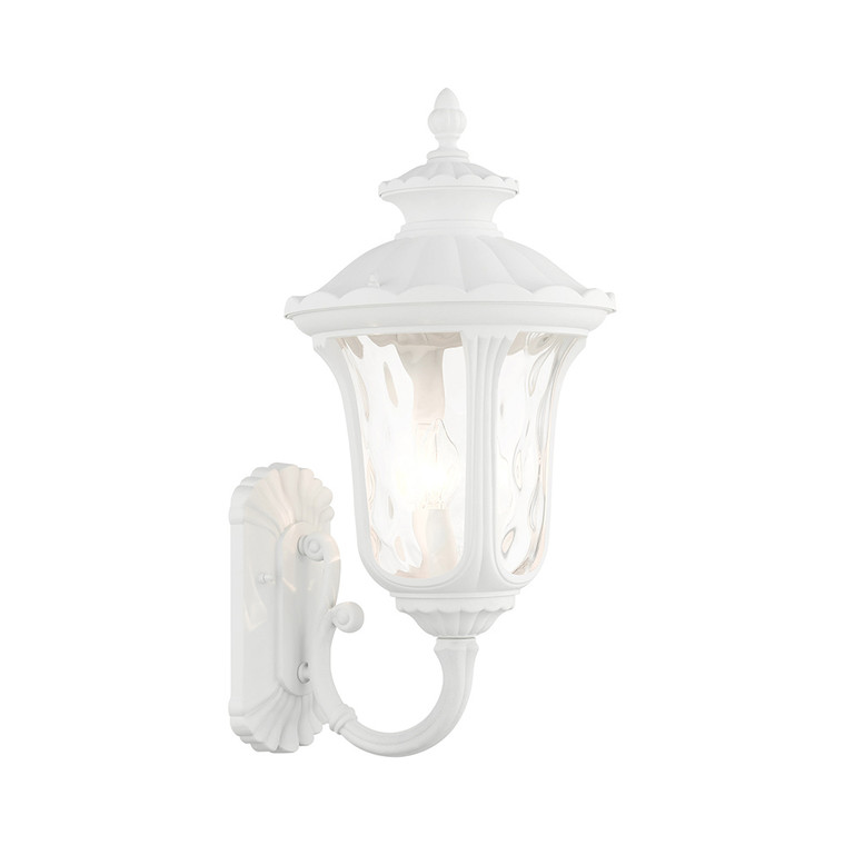 Livex Lighting Oxford Collection  3 Light Textured White Outdoor Wall Lantern in Textured White 7856-13
