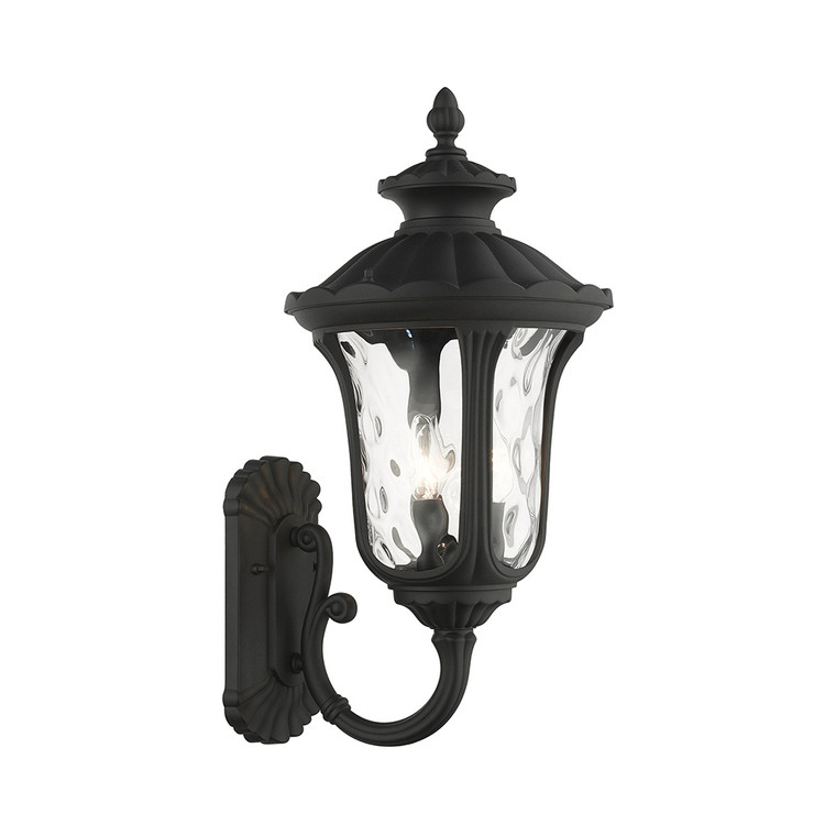 Livex Lighting Oxford Collection  3 Light Textured Black Outdoor Wall Lantern in Textured Black 7856-14