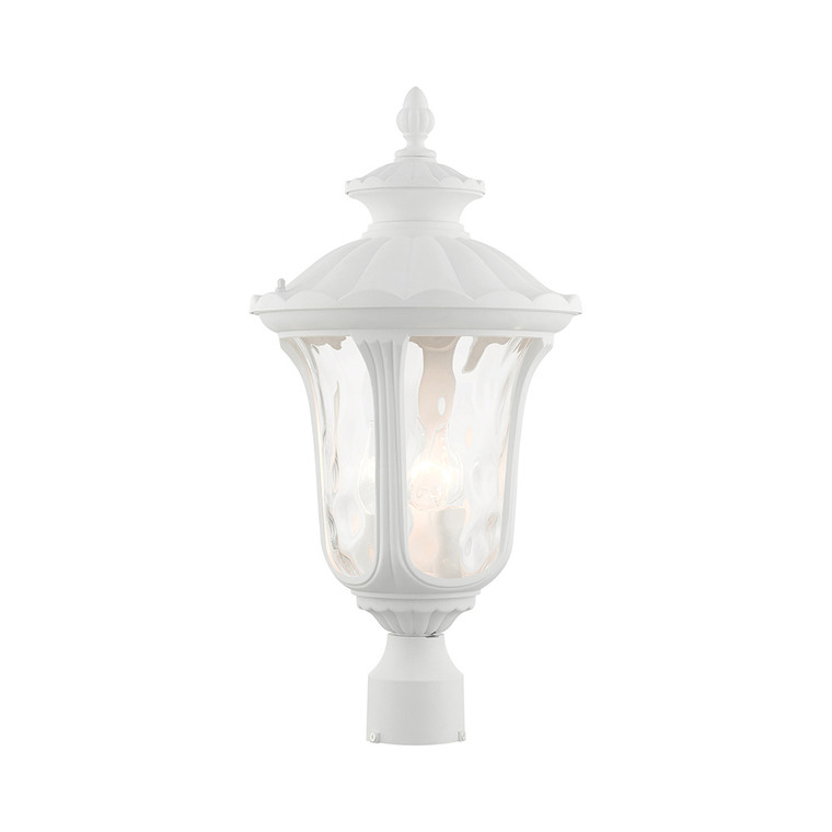 Livex Lighting Oxford Collection  3 Light Textured White Outdoor Post Top Lantern in Textured White 7859-13