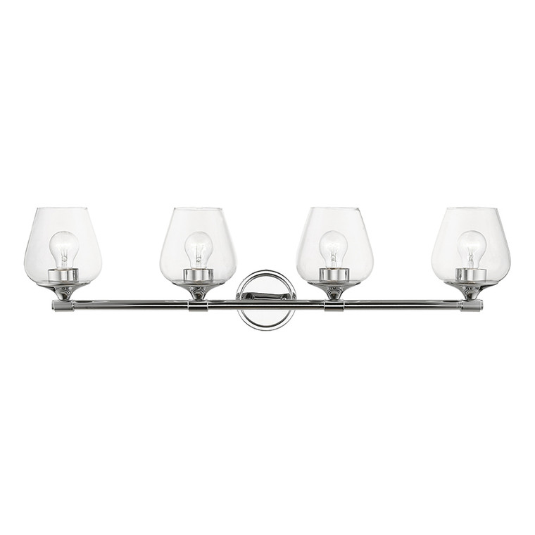 Livex Lighting Willow Collection  4 Light Polished Chrome Vanity Sconce in Polished Chrome 17474-05