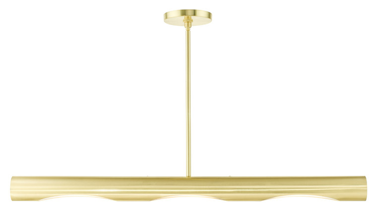 Livex Lighting Novato Collection  3 Light Satin Brass Linear Chandelier in Satin Brass  45897-12