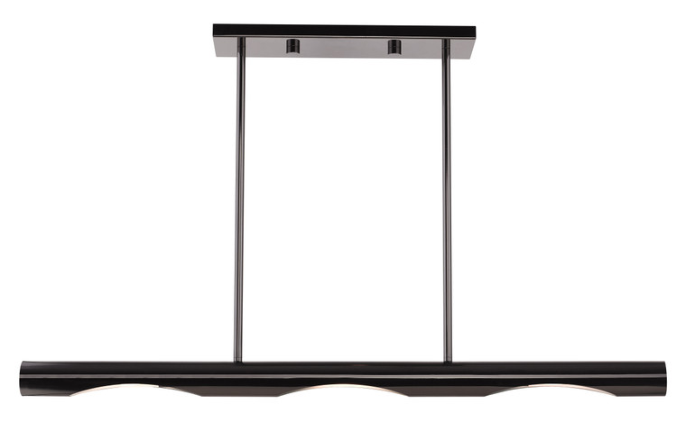 Livex Lighting Acra Collection  3 Light Black Chrome Linear Chandelier in Black Chrome 45917-46