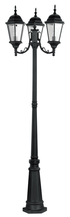 Livex Lighting Hamilton Collection  3 Light Textured Black Outdoor Post Light in Textured Black 7553-14