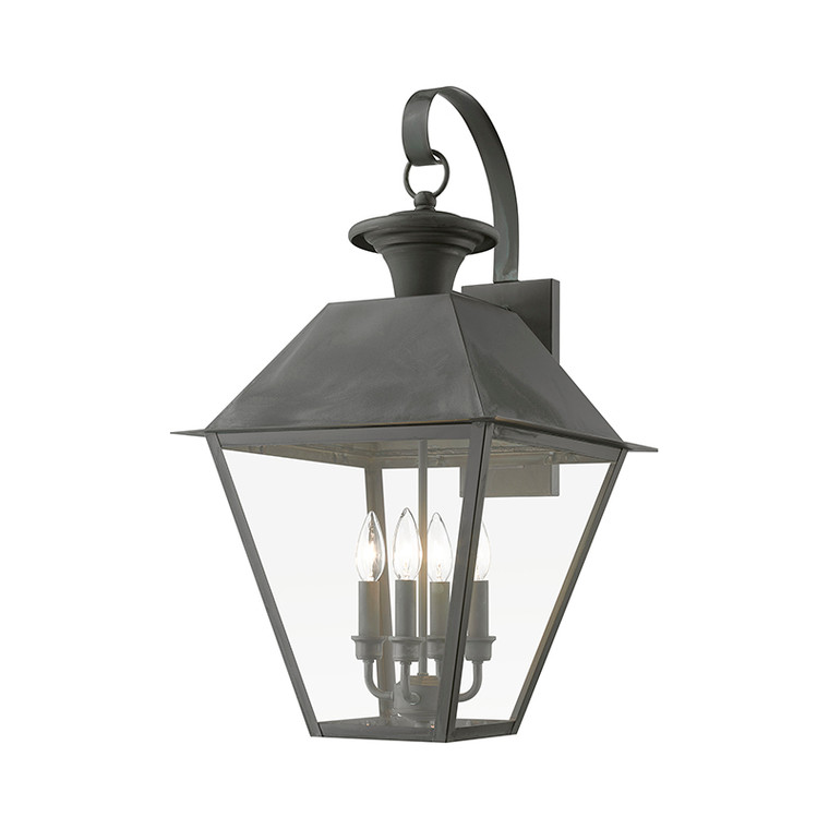 Livex Lighting Wentworth Collection  4 Light Charcoal Outdoor Extra Large Wall Lantern in Charcoal 27222-61