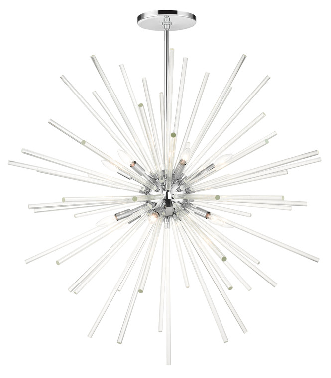 Livex Lighting Utopia Collection  12 Light Polished Chrome Foyer Pendant Chandelier in Polished Chrome 41259-05