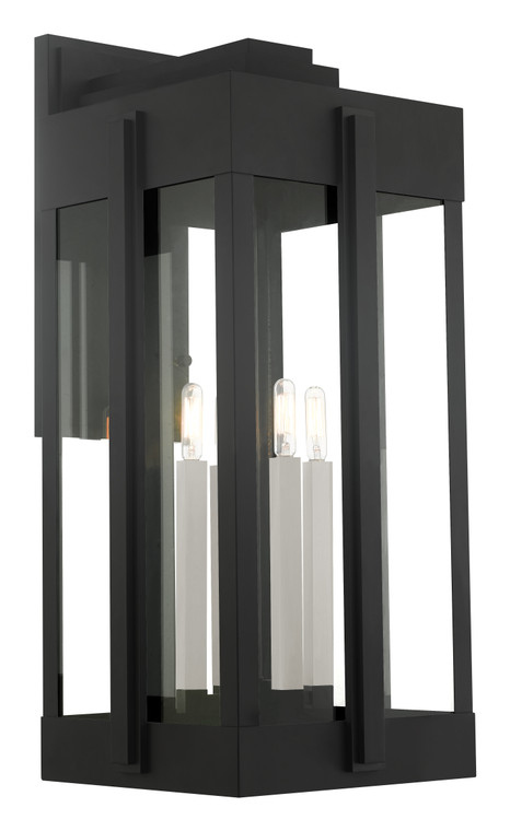 Livex Lighting Lexington Collection  4 Light Black Outdoor Wall Lantern in Black 27716-04