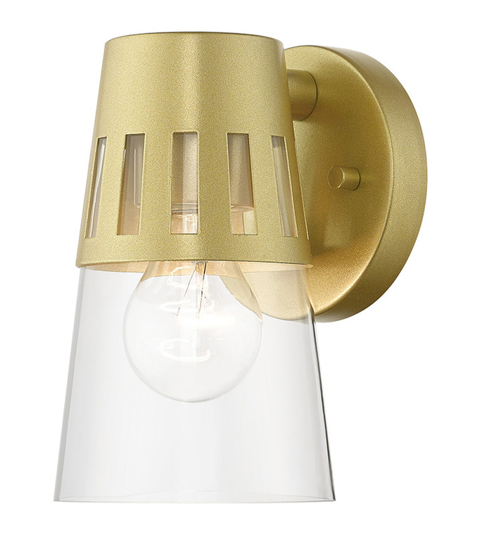 Livex Lighting Covington Collection 1 Light Soft Gold Outdoor Small Wall Lantern 27971-33