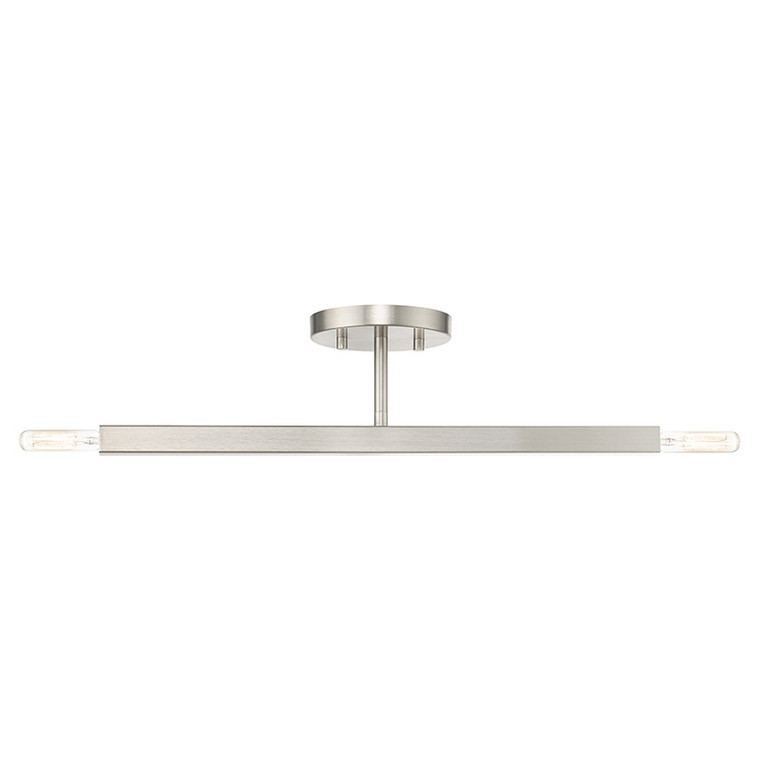 Livex Lighting Monaco Collection 2 Light Brushed Nickel Semi-Flush 46842-91