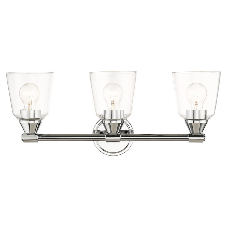 Livex Lighting Catania Collection 3 Light Polished Chrome Vanity Sconce 16783-05
