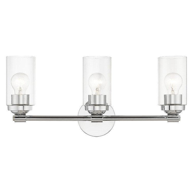 Livex Lighting Whittier Collection 3 Light Polished Chrome Vanity Sconce 18083-05