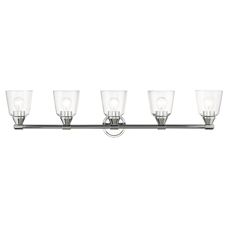Livex Lighting Catania Collection 5 Light Polished Chrome Large Vanity Sconce 16785-05