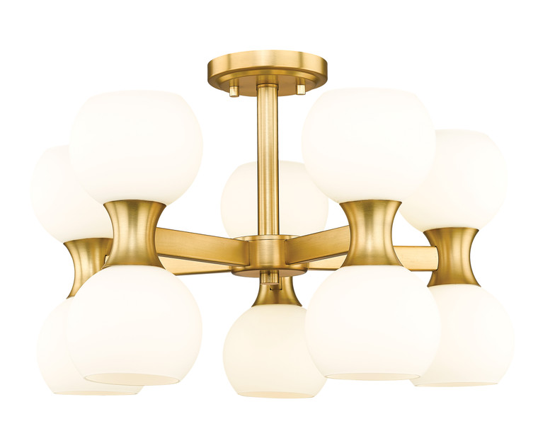 Z-Lite Artemis 10 Light Semi Flush Mount in Modern Gold 494-10SF-MGLD