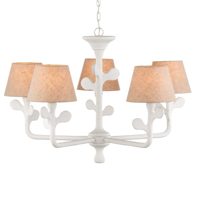 Currey & Co. Charny 42" White 5-Light Chandelier 9000-1169
