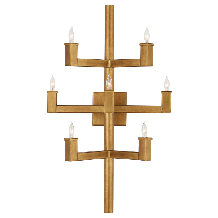 Currey & Co. Andre Brass 7-Light Wall Sconce 5000-0252
