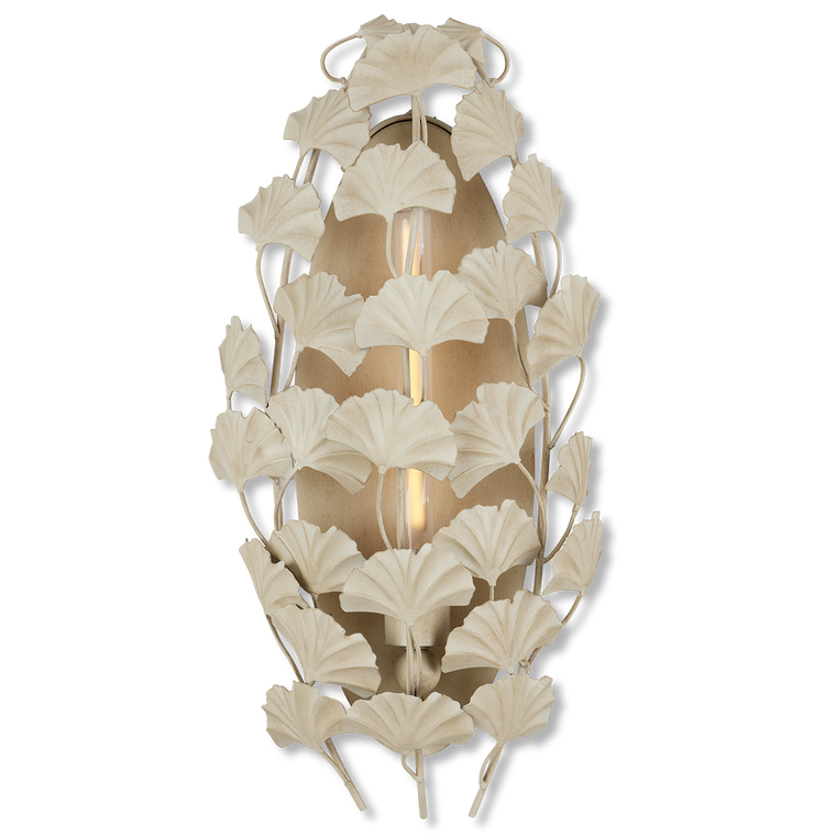 Currey & Co. Maidenhair Ivory 1-Light Wall Sconce 5000-0230