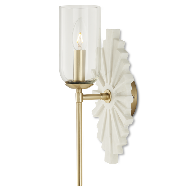 Currey & Co. Benthos White 1-Light Wall Sconce 5800-0026