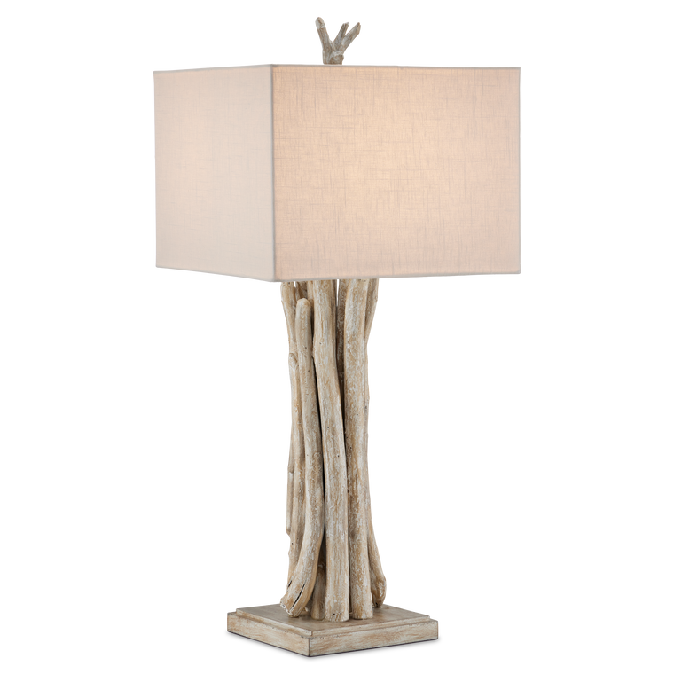 Currey & Co. 34" Driftwood Whitewash Table Lamp 6000-0919