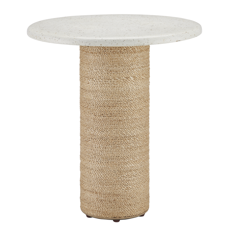 Currey & Co. 22.5" Estrada Rope and Concrete Accent Table 3000-0284
