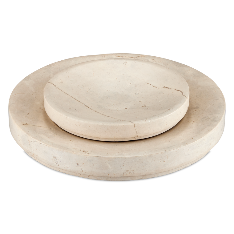 Currey & Co. Grecco Marble Low Bowl Set of 2 1200-0806