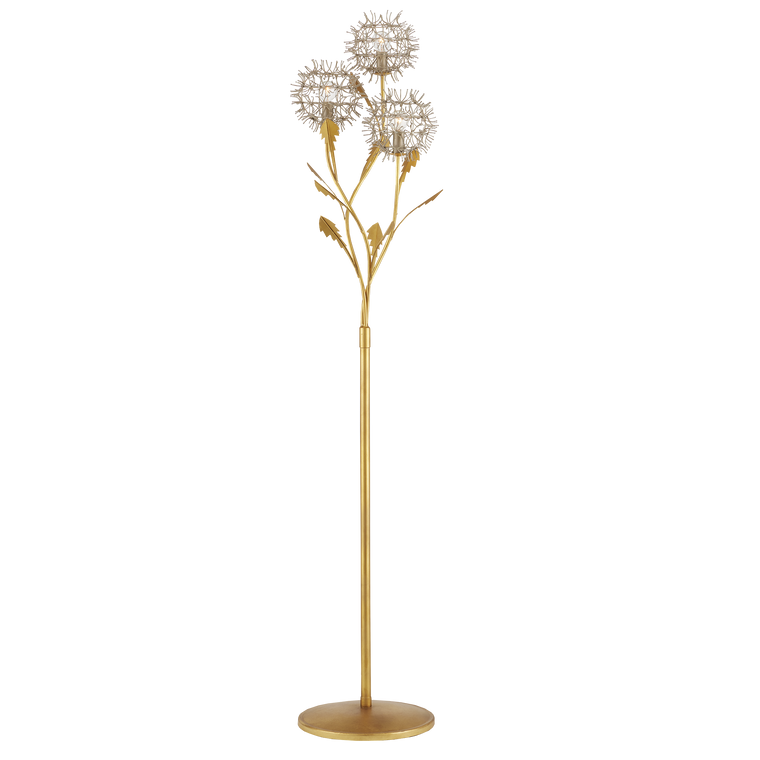 Currey & Co. 71.25" Dandelion Silver & Gold Floor Lamp 8000-0137