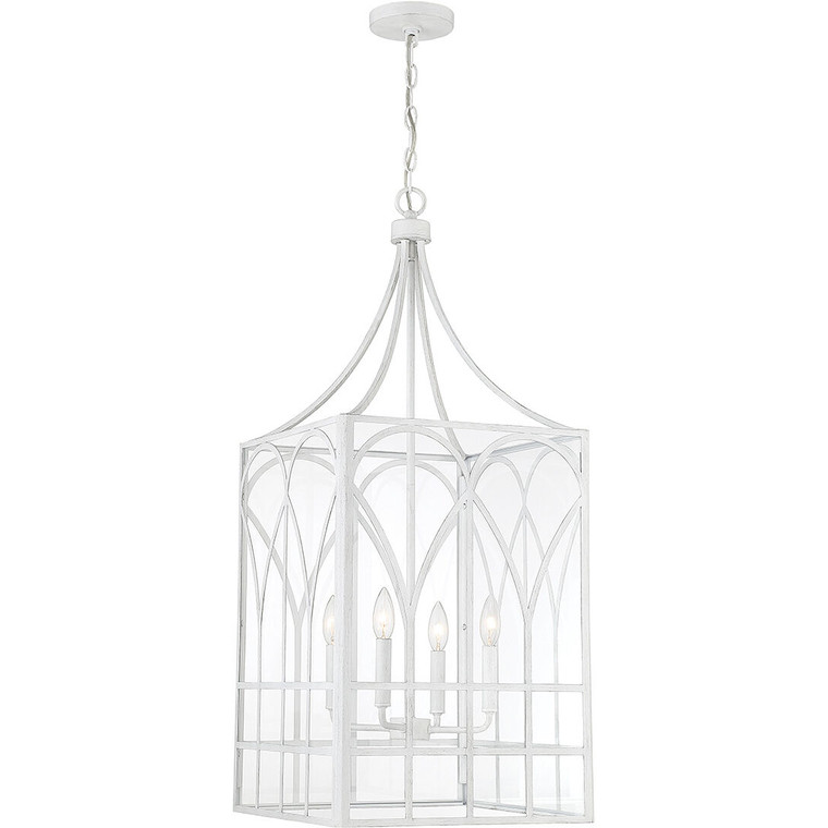 Meridian Lite Trends 4-Light Pendant in Distressed White M30012DW
