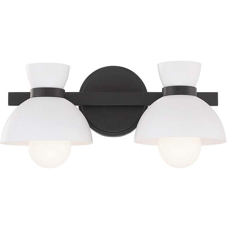 Meridian Lite Trends 2-Light Bathroom Vanity Light in Matte Black M80074MBK