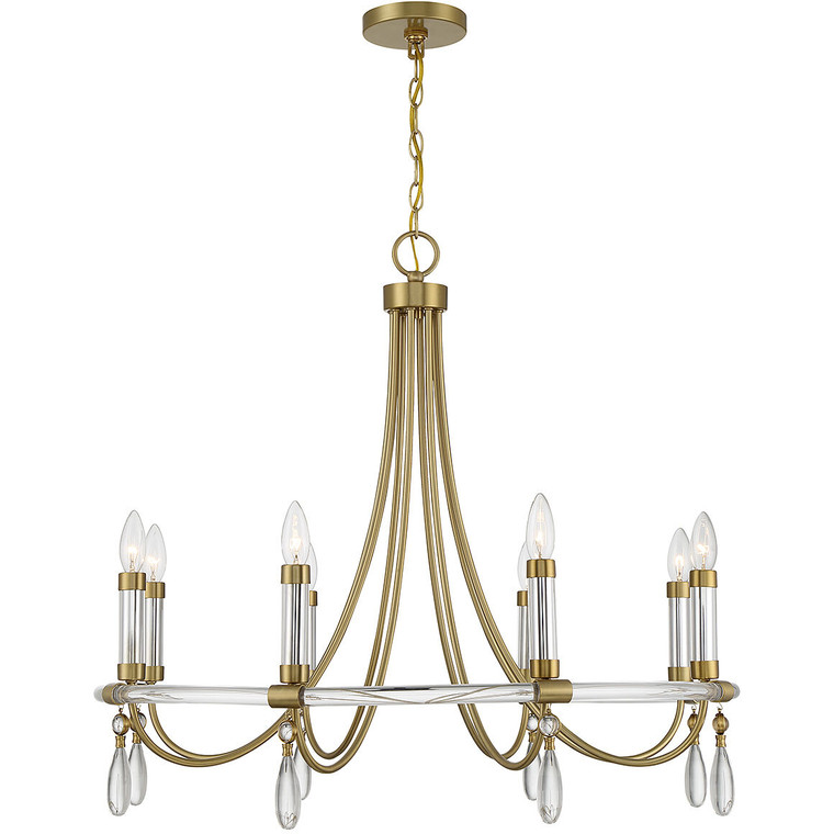 Savoy House Mayfair 8-Light Chandelier in Warm Brass and Chrome 1-7718-8-195