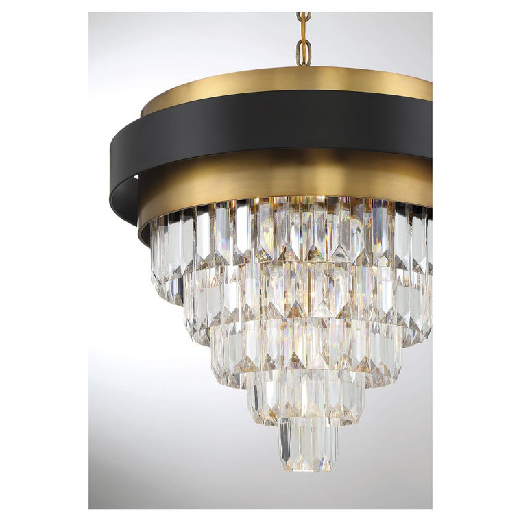 Savoy House Marquise 4-Light Chandelier in Matte Black with Warm Brass Accents 1-1669-4-143