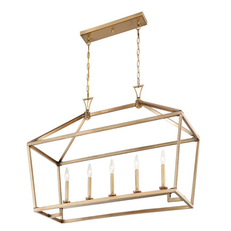 Savoy House Townsend 5-Light Linear Chandelier in Warm Brass 1-424-5-322