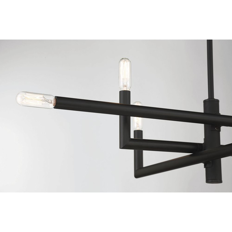 Savoy House Cristofer 8-Light Linear Chandelier in Matte Black 1-1624-8-89