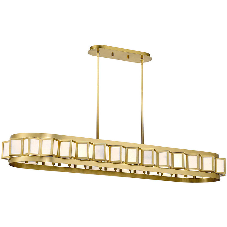 Savoy House Gideon 8-Light Linear Chandelier in Warm Brass 1-3165-8-322