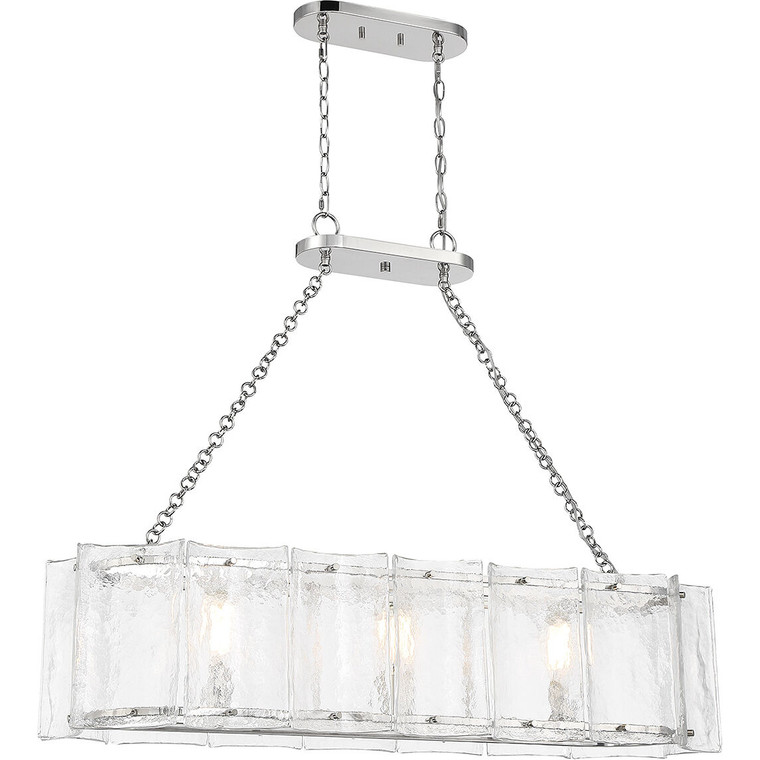 Savoy House Genry 3-Light Linear Chandelier in Polished Nickel 1-8203-3-109