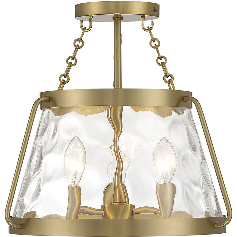 Savoy House Crawford 3-Light Ceiling Light in Warm Brass 6-1802-3-322