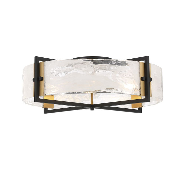 Savoy House Hayward 4-Light Ceiling Light in Matte Black with Warm Brass Accents 6-1695-4-143