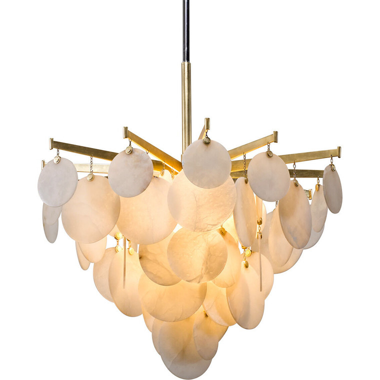 Corbett Lighting Serenity Chandelier in Gold Leaf W Polished Stainless 228-43-GL/SS