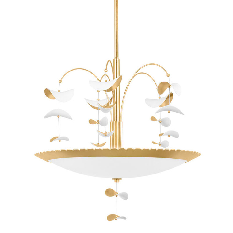 Hudson Valley Lighting Paavo Chandelier in Gold Leaf/soft White Combo KBS1747806-GL/SWH