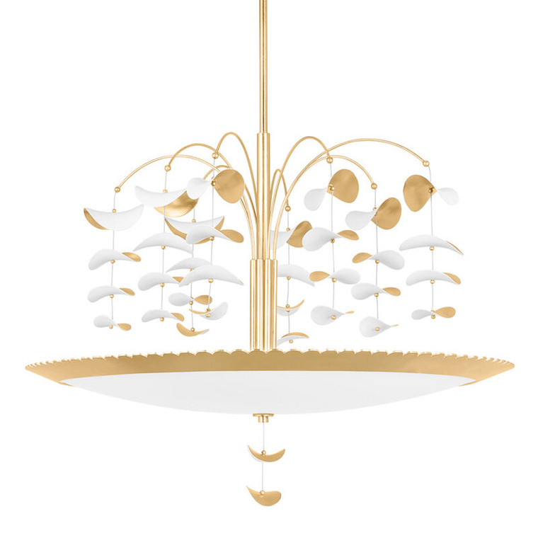 Hudson Valley Lighting Paavo Chandelier in Gold Leaf/soft White Combo KBS1747808-GL/SWH