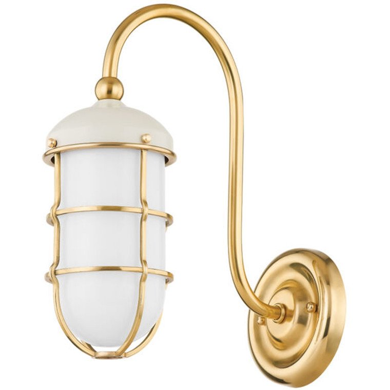 Hudson Valley Lighting Holkham Wall Sconce in Aged Brass MDS1500-AGB/OW