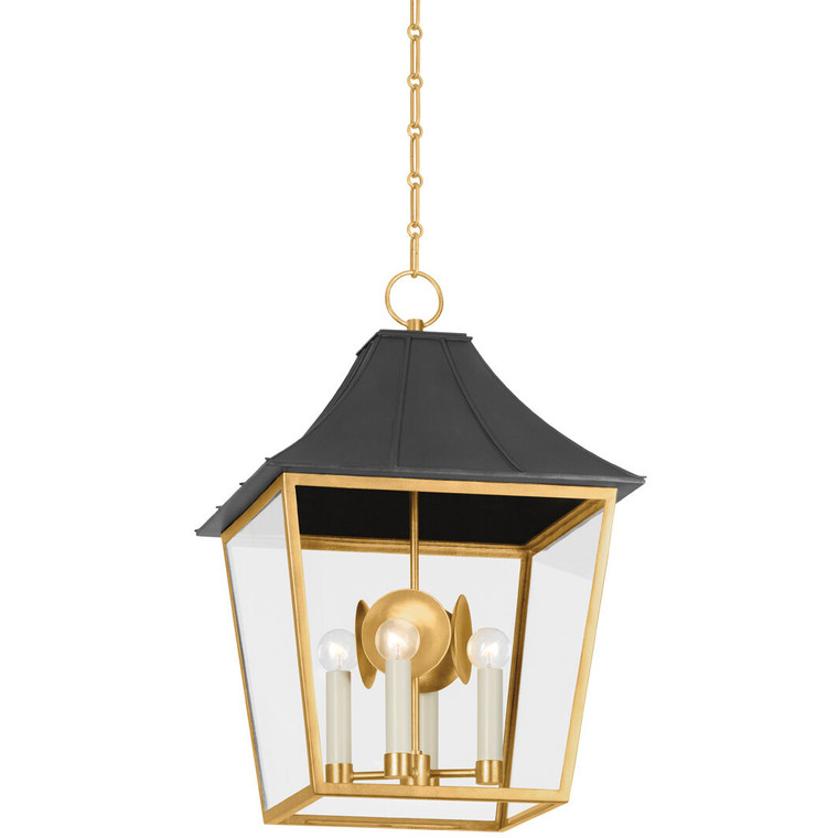 Hudson Valley Lighting Staatsburg Lantern in Vintage Gold Lead/ Graphite 4904-VGL/GRA