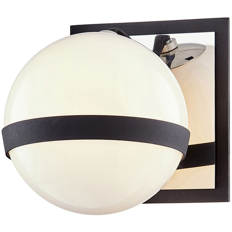 Troy Lighting 1 Light Ace Bath And Vanity in Carbide Black With Polished Nickel Accents B7481