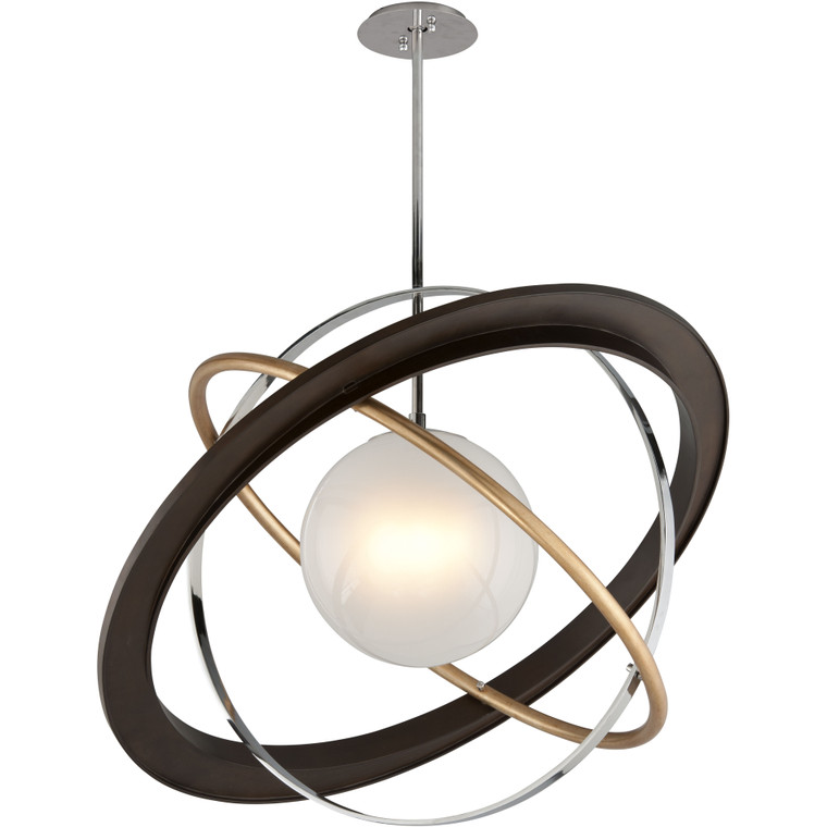 Troy Lighting 1 Light Apogee Chandelier in Bronze Gold Leaf And Stainless F5514