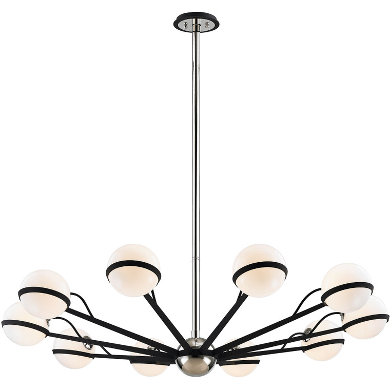 Troy Lighting 10 Light Ace Chandelier in Textured Black And Polished Nickel F7166-TBK/PN