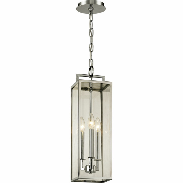 Troy Lighting 3 Light Beckham Lantern in Polished Stainless F6537