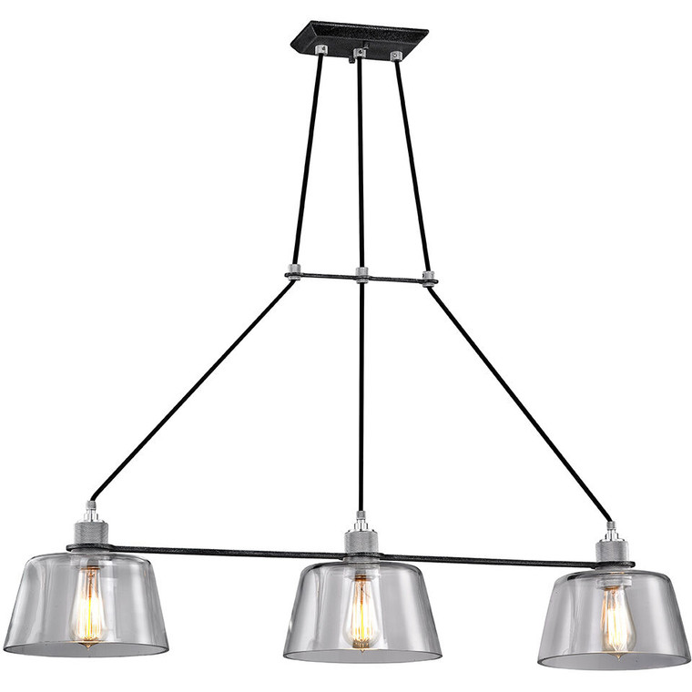 Troy Lighting 3 Light Audiophile Linear in Old Silver Polished Aluminum F6154-OS/PA