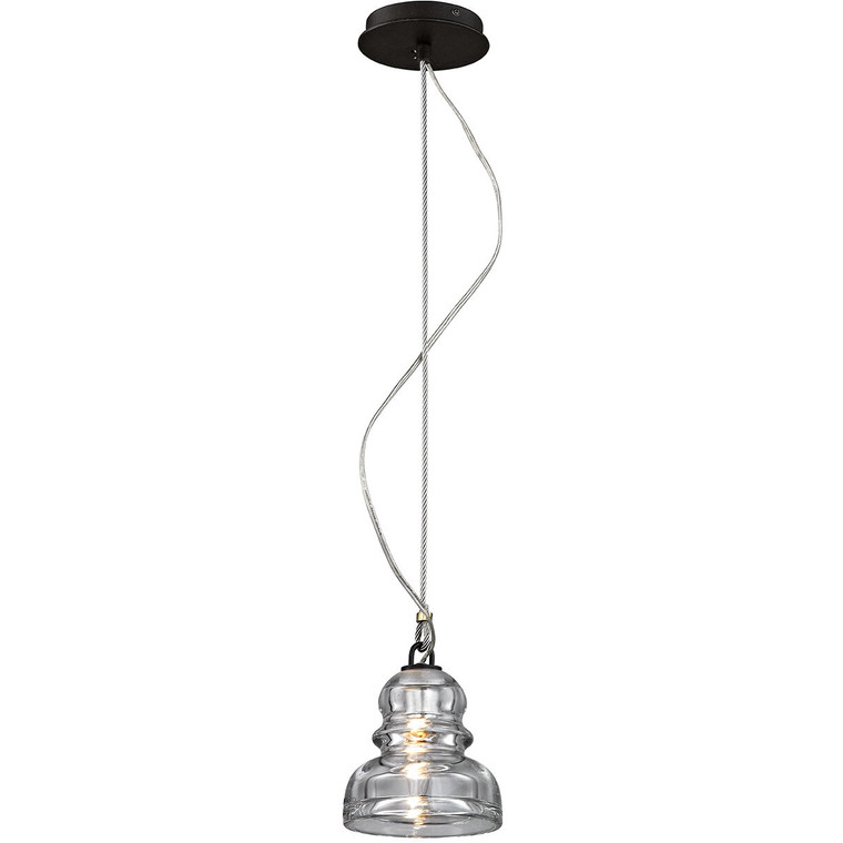 Troy Lighting 1 Light Menlo Park Pendant in Textured Iron F6052-TRN