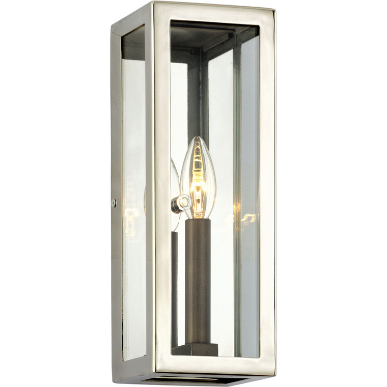 Troy Lighting 1 Light Morgan Wall Sconce in Bronze With Polished Stainless B6511