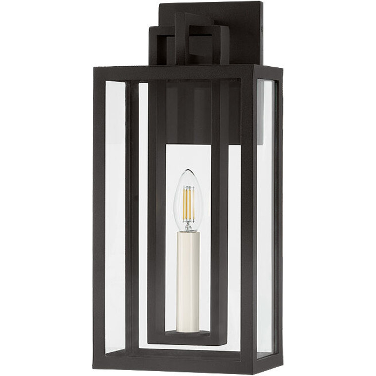 Troy Lighting 1 Light Amire Exterior Wall Sconce in Textured Black B3616-TBK