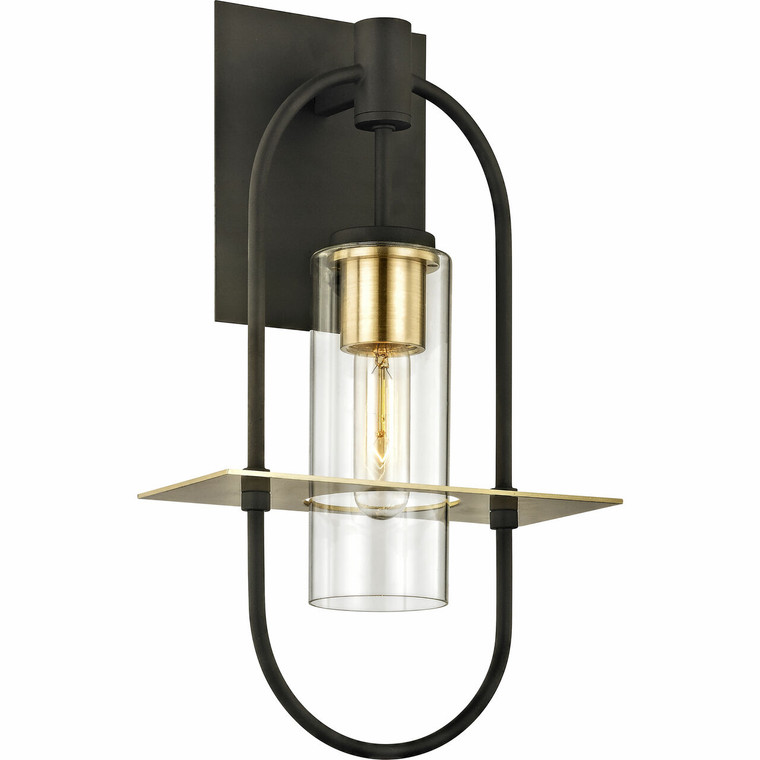 Troy Lighting 1 Light Smyth Wall Sconce in Textured Bronze Brushed Brass B6392